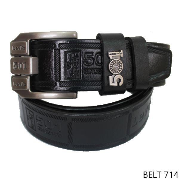 Ikat Pinggang Jarum Semi Kulit Hitam  - BELT 714