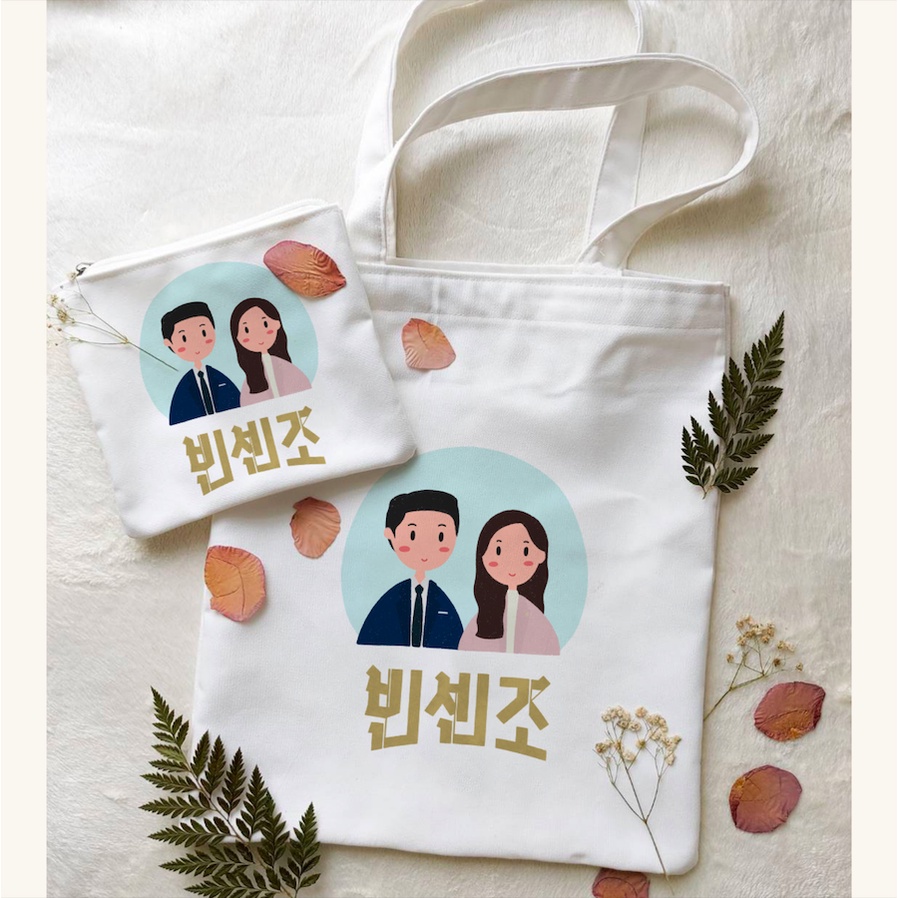 VINCENZO COUPLE TOTE BAG + PENCIL CASE DRAMA KOREA / DRAKOR KIT / DRAMA KOREA FANKIT / DRAKOR