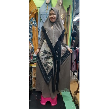 Baju Syari OP Full ceruty Babydoll double PURING Motif Terbaru Asli Cantik Mewah Buat Pesta Penganti