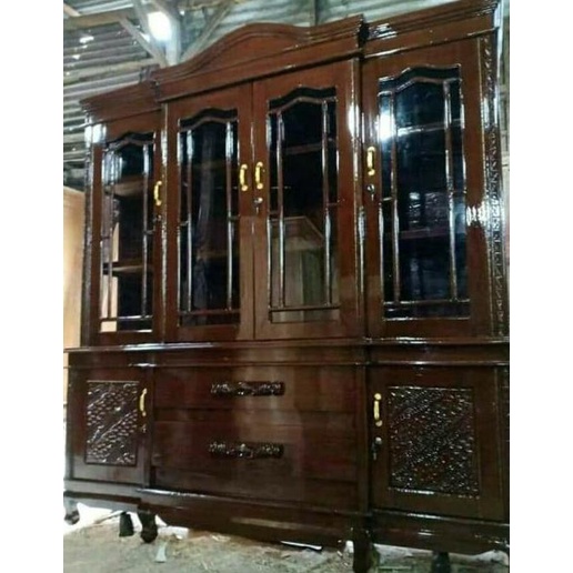 Lemari Pajangan / Bufet Dari Kayu Jati Model Kaki 6