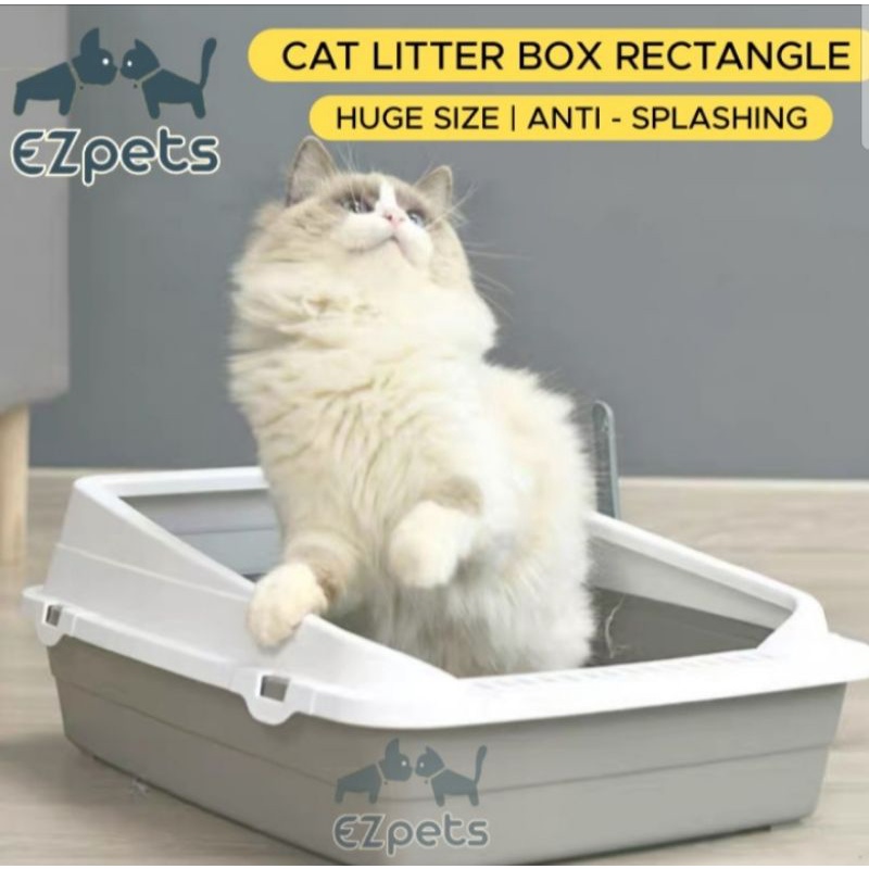 Tempat Pasir Kucing Cat Litter Box Huge Anti Splash Semi Enclosed