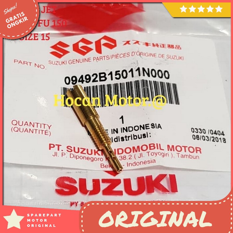 Pilot Zet Jet Ukuran 15 Suzuki Satria Fu 150 Asli Sgp Original