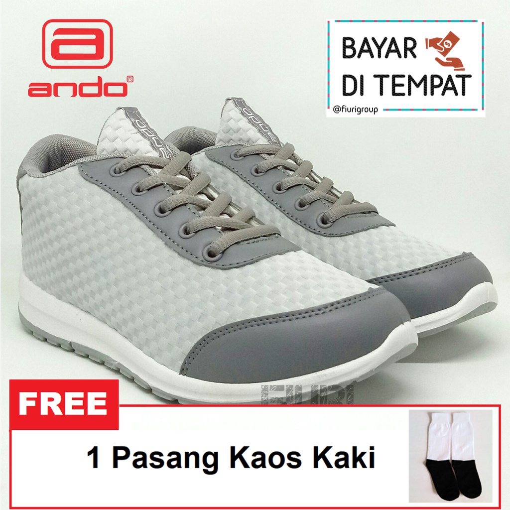 FIURI - ANDO ORIGINAL - ZENA 36-41 ABU-ABU - SEPATU SNEAKERS SPORT KANVAS SOL KARET ANAK PEREMPUAN - SEPATU KETS FASHION TRENDY WANITA DEWASA - SEPATU OLAHRAGA LARI FITNES SENAM KERJA KULIAH BERTALI CEWEK MURAH PROMO DISKON BONUS KAOS KAKI