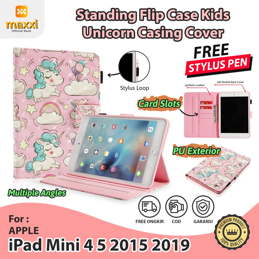 iPad Mini 4 5 7.9 inch Flipcase Kartun Motif Gambar Case Casing Cover