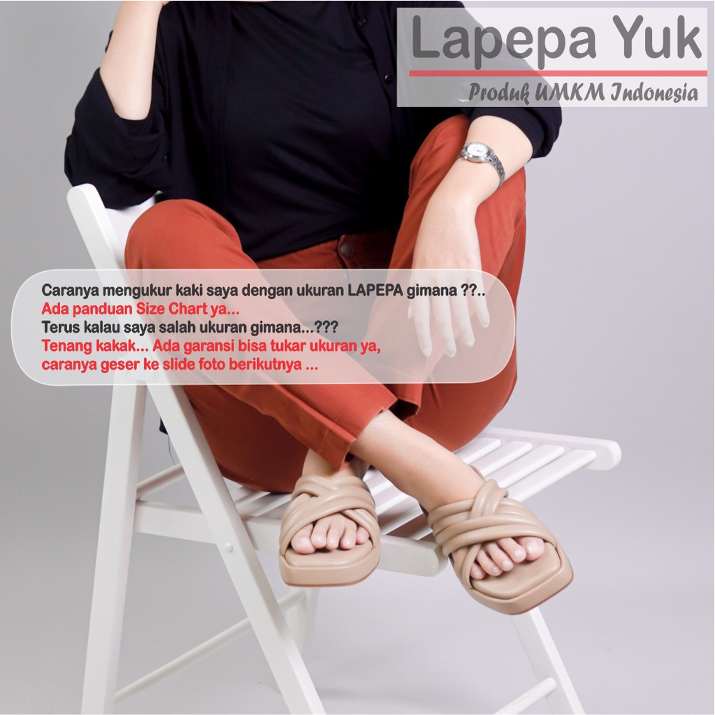 LAPEPA YUK - Sandal Wanita Wedges SHENNA Sendal Cewek Platform Kondangan Hak Tinggi 3cm Model Silang 3 Size 36 37 38 39 40 Pergi Jalan Casual Santai Rumah Slop Warna SMOKE Coksu Soft Selop Premium Original Kekinian Terbaru Shoes ORI Mall Official Store