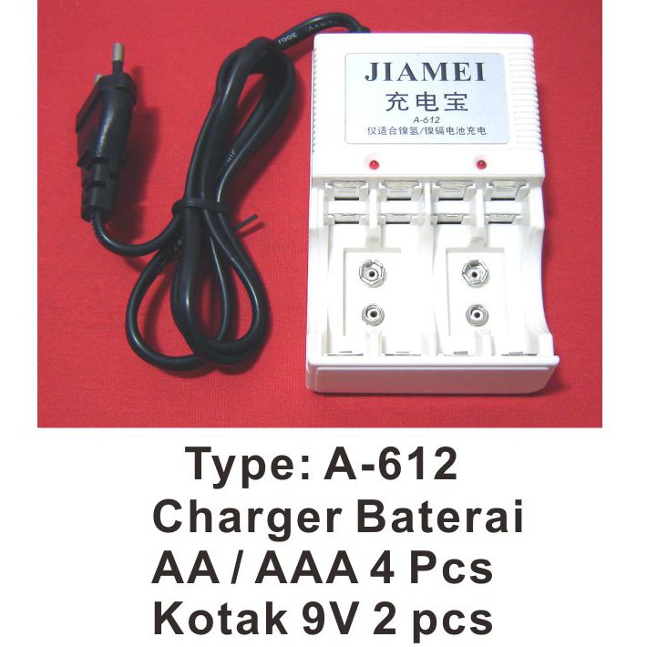 CHARGER BATERAI AA/AAA/KOTAK JM-A-612 JIAMEI