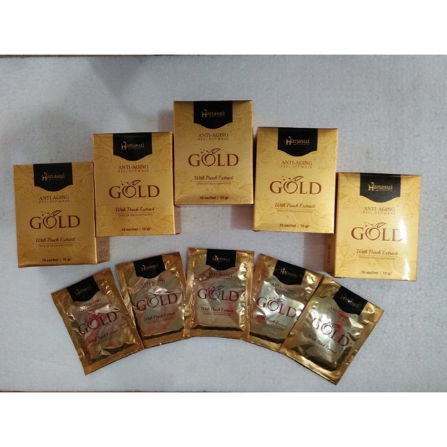 HANASUI PEEL OFF MASK GOLD 10x10 Gr @mj