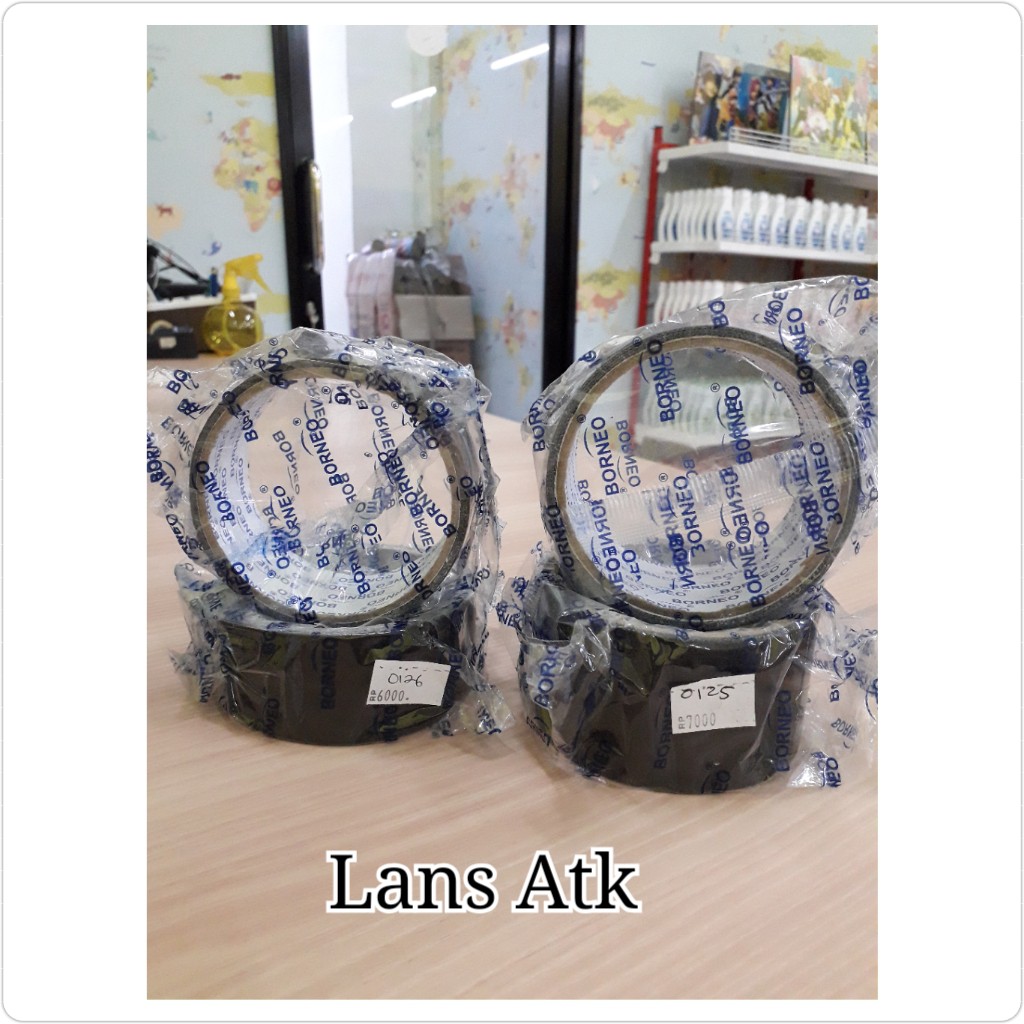 

Linen Tape Borneo Hitam Pendek tipis 36mm & 48mm / Lakban / solasi