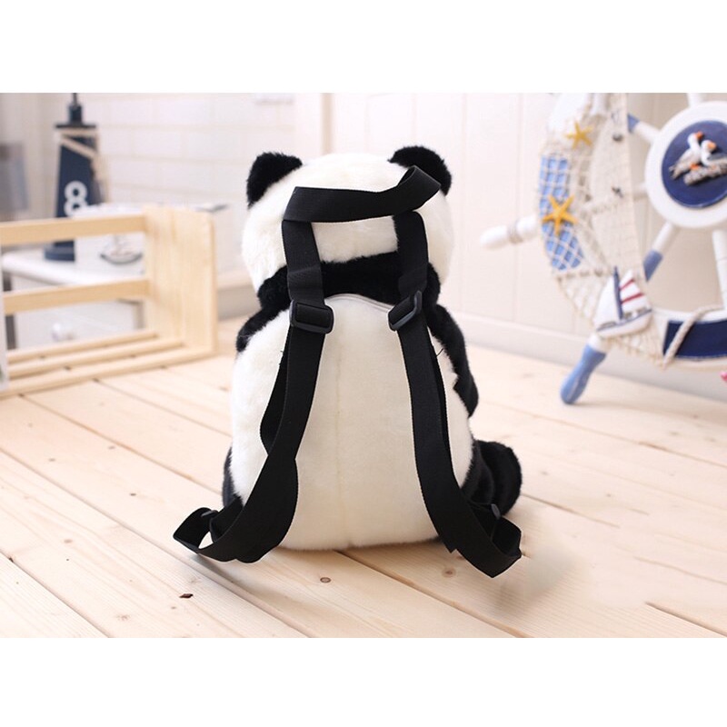 Tas ransel panda bulu lucu imut gemoy Ransel Wanita Baru Boneka Mewah Kasual Tas Kepribadian Kartun Tas B2305