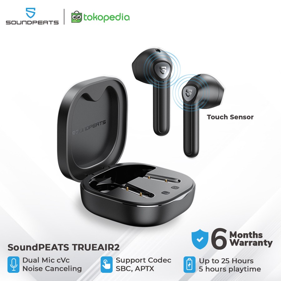 SoundPEATS True Air2 TWS Earbuds In-Ear Stereo - Hitam