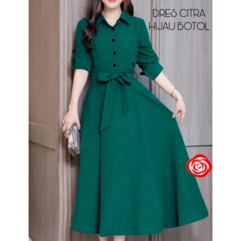 Maxi Dress Citra Terbaru/ Dress Wolpeach Premium/ Fashion Wanita Korean Style/ Dress Kekinian/ Lengan Panjang