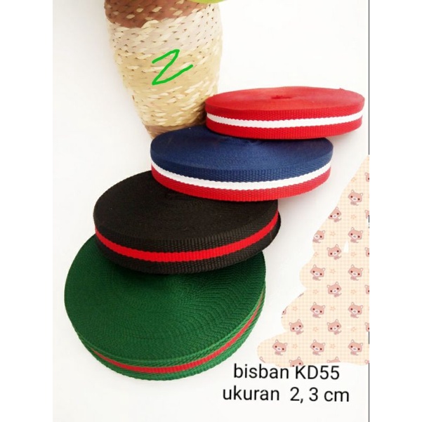 bisban tali webbing terbaru KD055 ukuran 2, 2  cm 1 rol panjang 20 meter