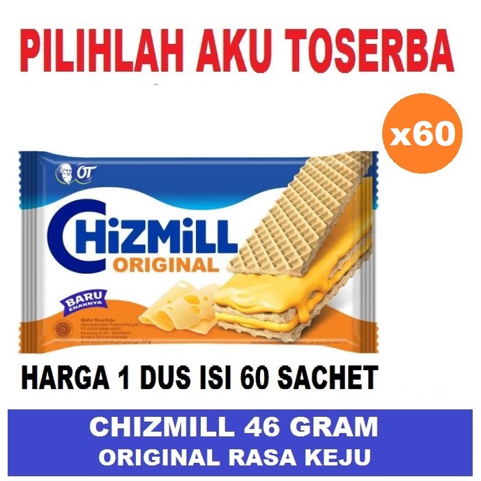 CHIZMILL WAFER ORIGINAL KEJU 46 gram - ( HARGA 1 DUS ISI 60 SACHET )