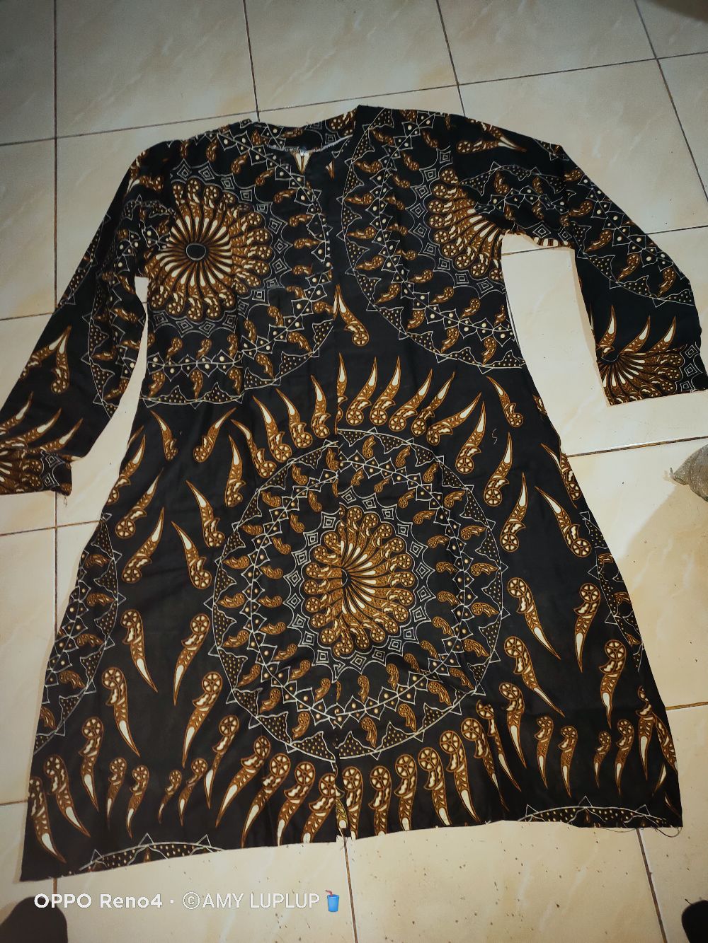 Terbaru Batik Tunik Shibori Jumputan Keluaran Hrb035 Yelbor Navbor Biru Putih Original