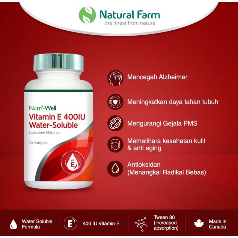 Nutriwell Vitamin E 400 IU Water-Soluble 30s / Nutri-Well