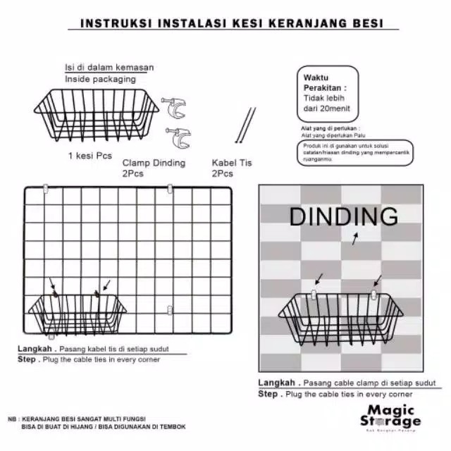 [BOGOR] Keranjang Gantung Besi Dekorasi Hijang Rak Organizer Multifungsi Dekorasi Kafe Kamar