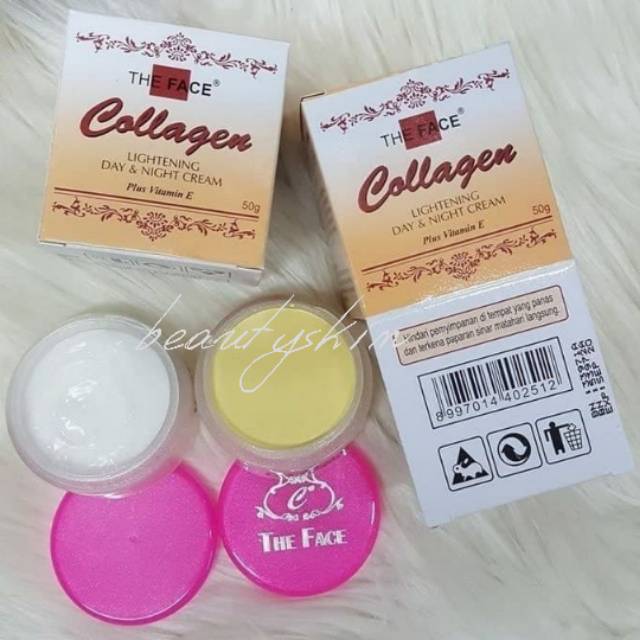 COLLAGEN LIGHTENING DAY & NIGHT CREAM / THE FACE COLLAGEN / CREAM COLLAGEN BPOM ORIGINAL /KRIM WAJAH