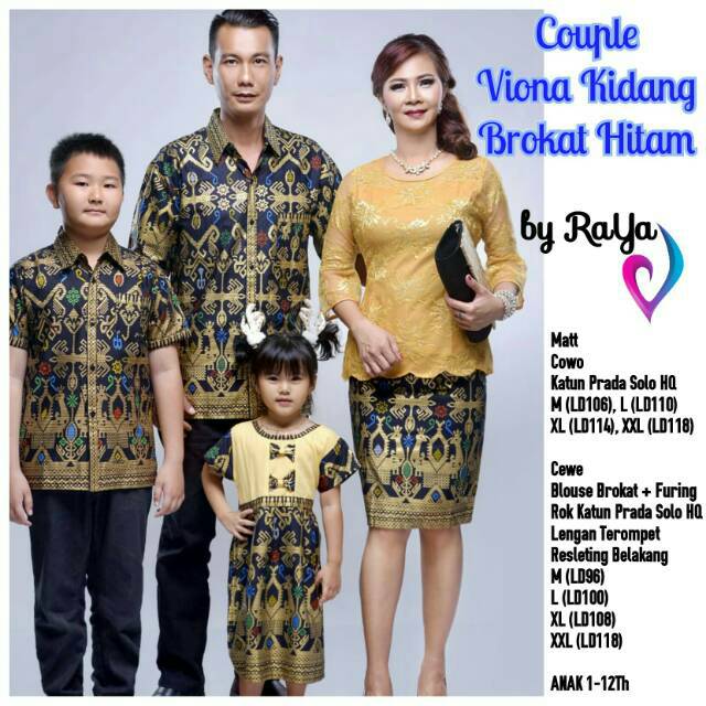 Atasan Couple Batik Brukat Seragam IMLEK sarimbit keluarga VIONA KIDANG Brokat XXL Gong Chi Cheongsa