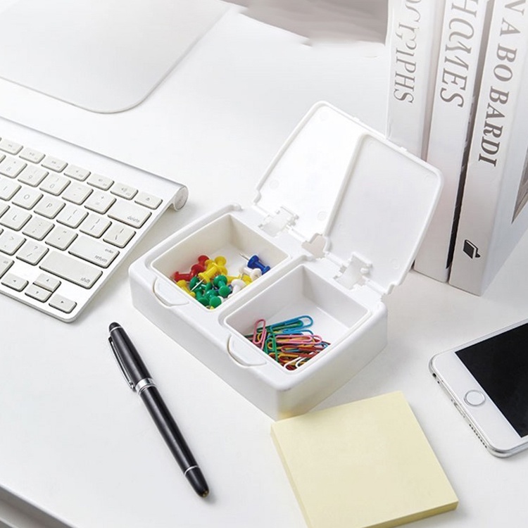 WS-01/02 Storage Accessories Box / Kotak Putih Polos Serbaguna / Single Double Round Box Push Button