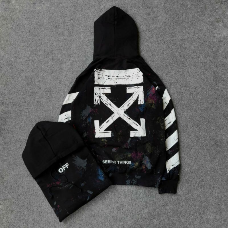 SWEATER JAKET HOODIE OFF WHITE GALAXY FULL TAG&LABEL-1