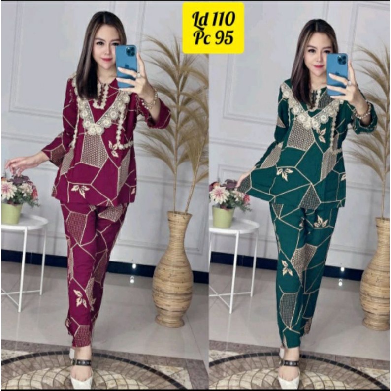 Daster Arab Setelan Celana Panjang Renda Busui