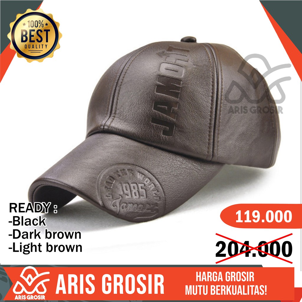 Topi Pria Kulit Premium Topi Baseball Cowok Original Cap Jamont Import Murah X376