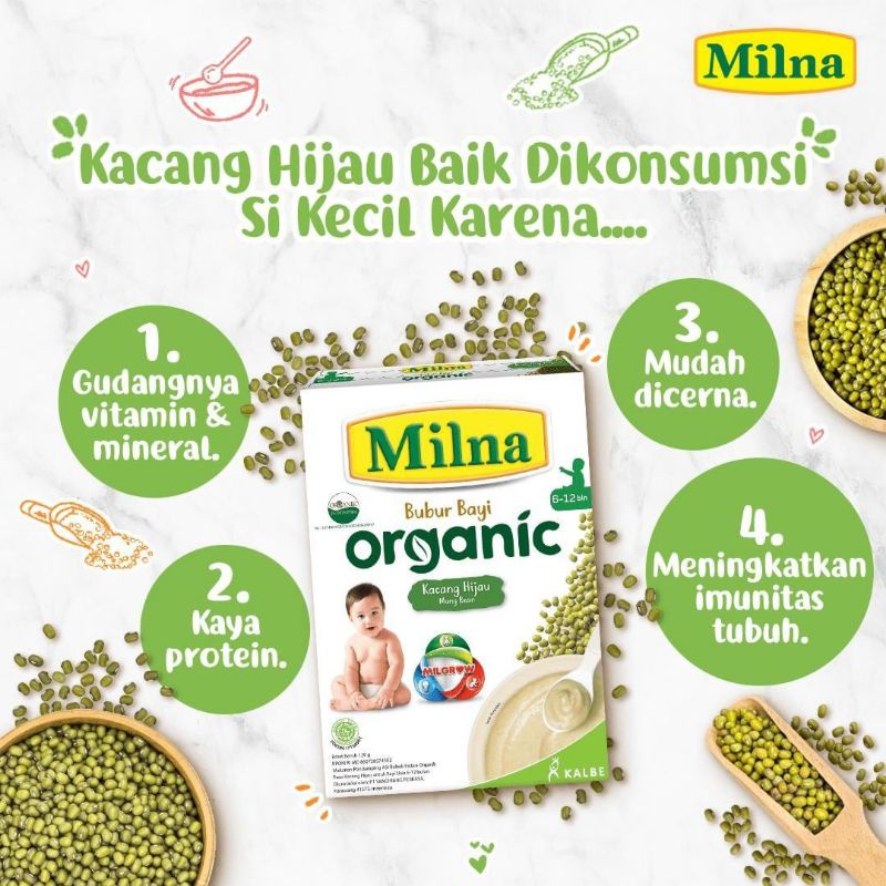 Milna Bubur Bayi Organik 6+ 120gr - Bubur bayi