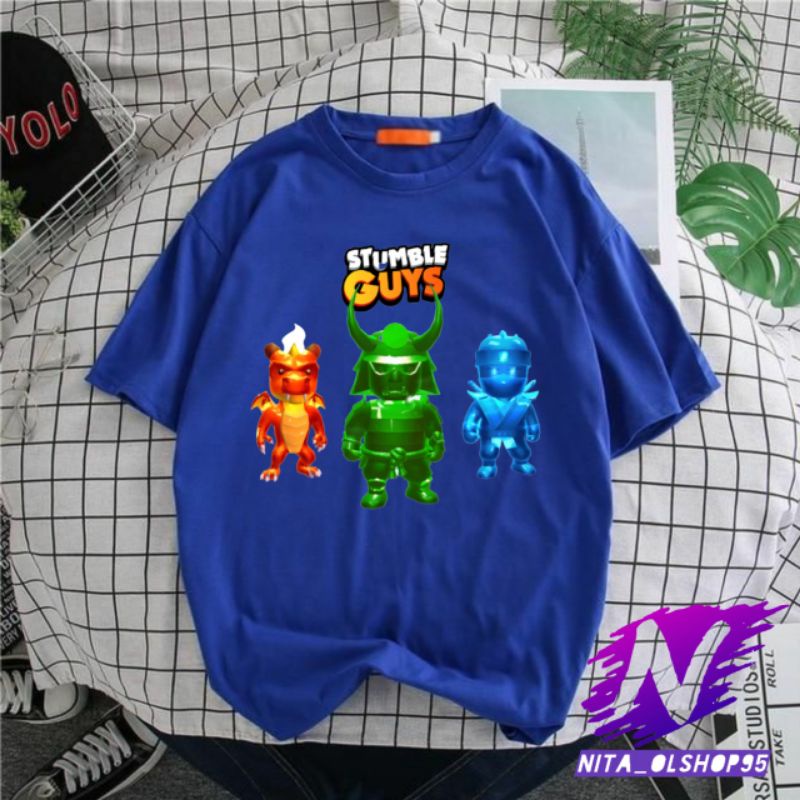 kaos stumble guys baju kaos anak dan dewasa karakter stumble guys