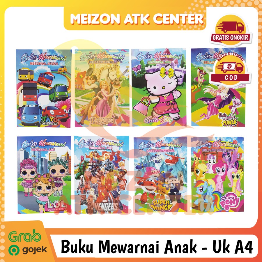 COLORING BOOK A4 Buku Mewarnai BW A4 - RANDOM [1 PCS]