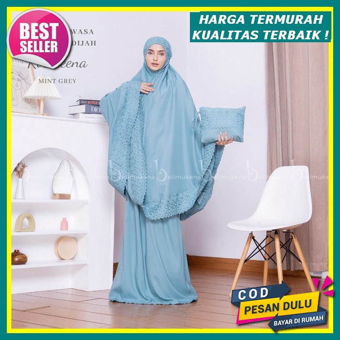 Promo Mukena Dewasa Renda Bordir Bunga Tamara Satin Sutra Premium Terbaru 2022 / Mukena Elegan / Muk