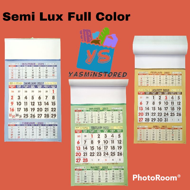 

Kalender Kerja Jumbo Semi Lux Full Color 2022 Warna Warni