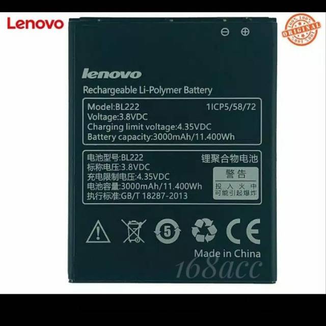 Battery Baterai Lenovo BL222 BL 222 S660 S668+ A660 Batre lenovo bl 222 Original OEM