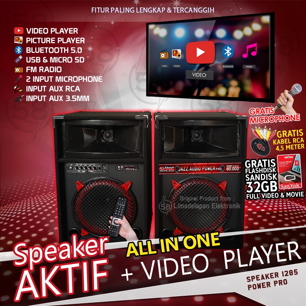 AKATRON SPEAKER AKTIF AKATRON 12 INCH ALL IN ONE BISA VIDEO PLAYER PALING CANGGIH MP5 + BLUETOOTH 12