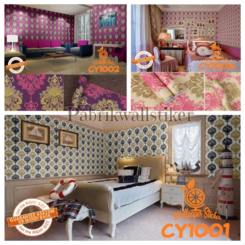Wallpaper stiker dapur wallstiker hiasan dinding dekorasi kamar wallpaper ruang tamu ukuran 45cmx9meter motif batik