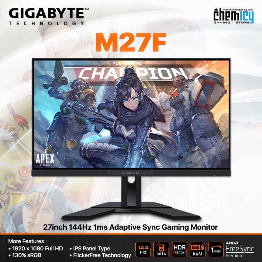 Gigabyte M27F / M27F-EK 27inch 144Hz 1ms Adaptive Sync Gaming Monitor