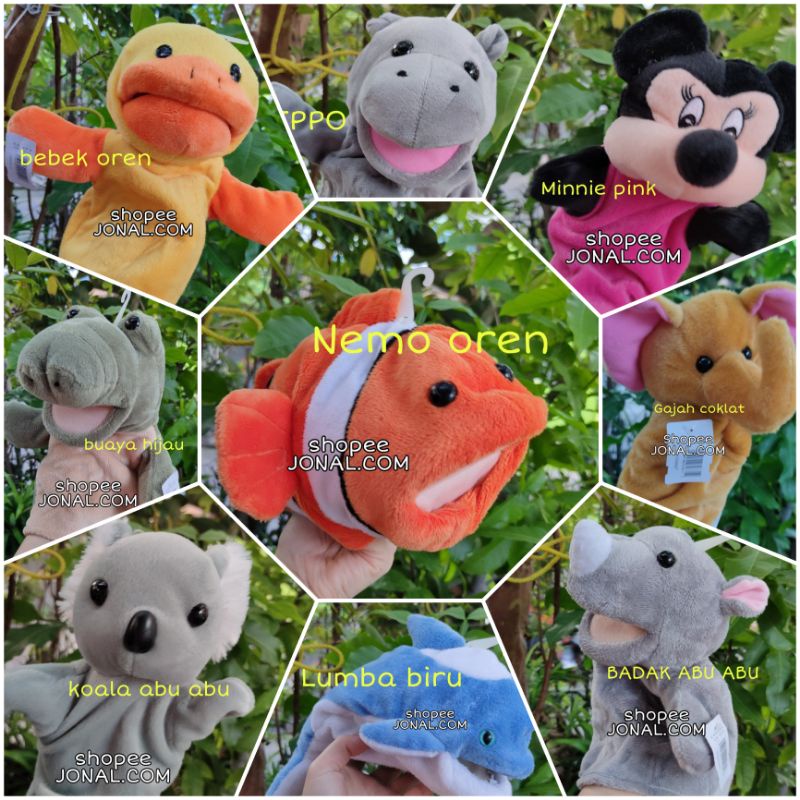 BONEKA TANGAN PREMIUM HAND PUPPET ANIMAL BINATANG HEWAN KARAKTER BONEKA DONGENG BAHAN BAGUS