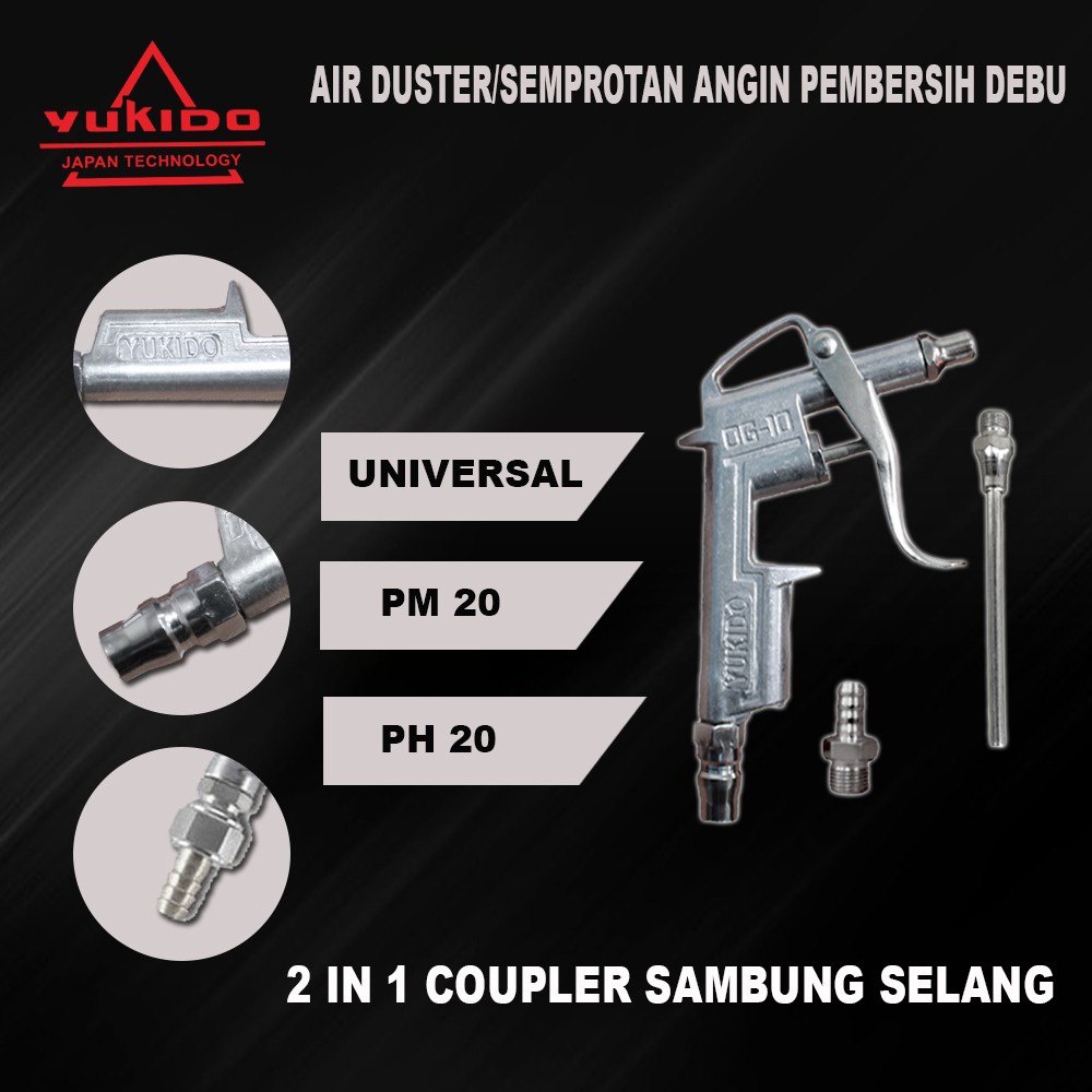 YUKIDO AIR DUSTER 3 IN 1 NEPEL COUPLER SEMPROTAN ANGIN KOMPRESOR AIR BLOW GUN MURAH TIUP UDARA Air Duster