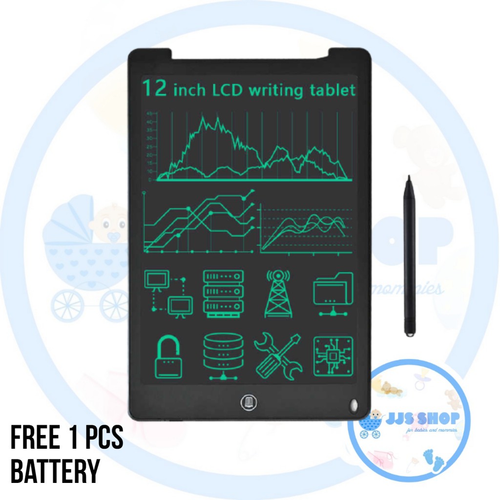 Tablet Menggambar Menulis Papan LCD Belajar Anak Drawing Writting 12 Inch