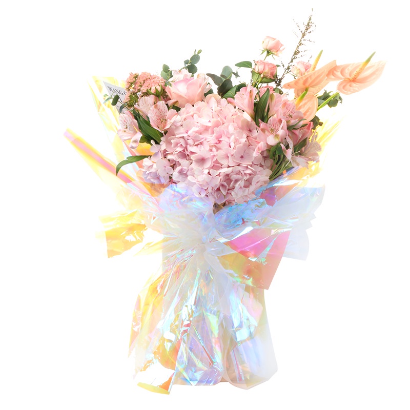 Flower Wrapping Ecer Transparant Cellophane Kertas Buket Bunga Hand Bouquet KB6045