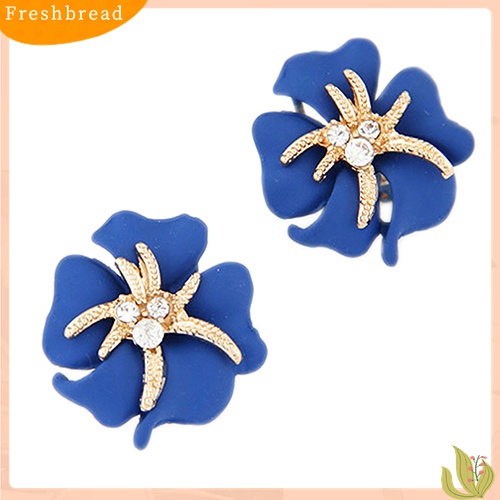 [TERLARIS]Women's Elegant Flower Starfish Charm Rhinestone Ear Studs Fashion Earrings Gift