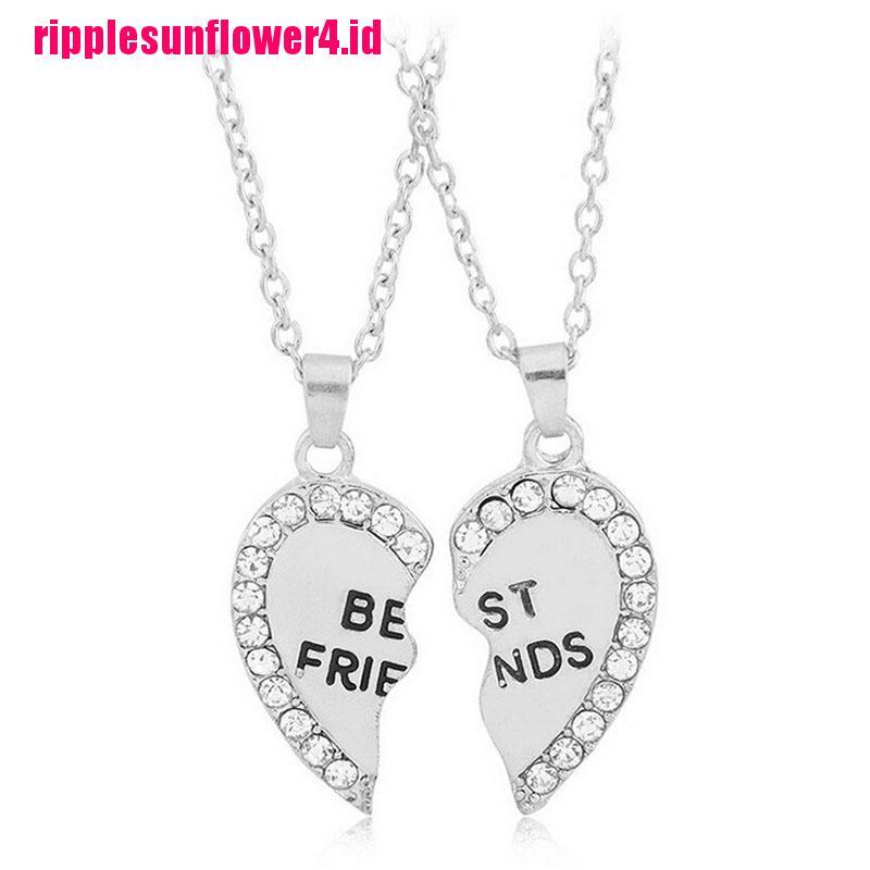 Kalung Rantai Dengan Liontin Hati Motif Tulisan Best Friends Untuk Wanita