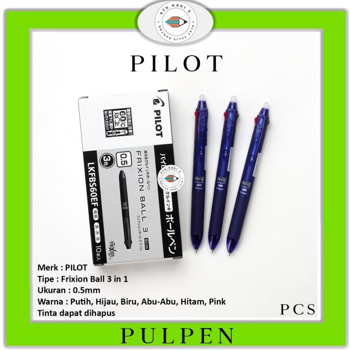 

SALE PENA PILOT FRIXION 3 in 1 0.5mm Warna warni Bisa Di Hapus [ 1 Buah ]/PULPEN GEL/PULPEN LUCU/PULPEN 1 PACK/PENSIL WARNA/PENSIL 2B/PENGHAPUS JOYKO/PENGHAPUS LUCU/RAUTAN PENSIL PUTAR/RAUTAN ELEKTRIK/SPIDOL WARNA/SPIDOL PERMANEN/SPIDOL