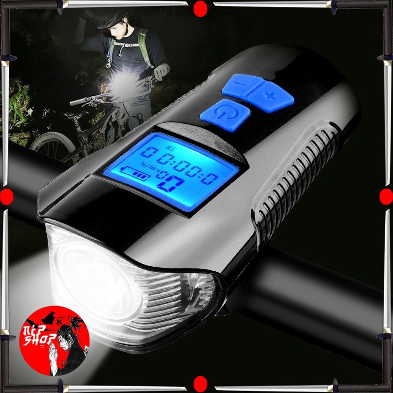 Lampu Klakson Sepeda LCD Screen Waterproof dan Speedometer