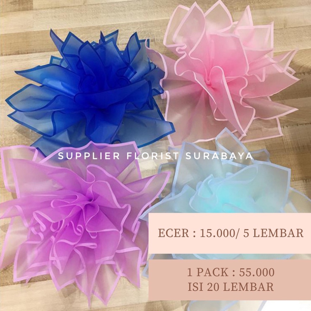 [5 LEMBAR] TRAWANG FULL COLOR CELLOPHANE SIZE 58CM X58CM KERTAS BUNGA WRAP BUNGA KOREA PAPER FRAME TRAWANG