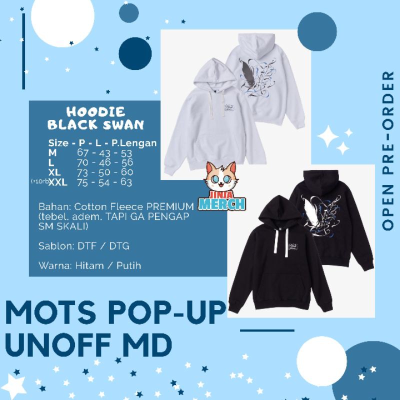 HOODIE HOODY BLACK SWAN POP UP BTS UNOFFICIAL REPLIKA MIRIP 99%