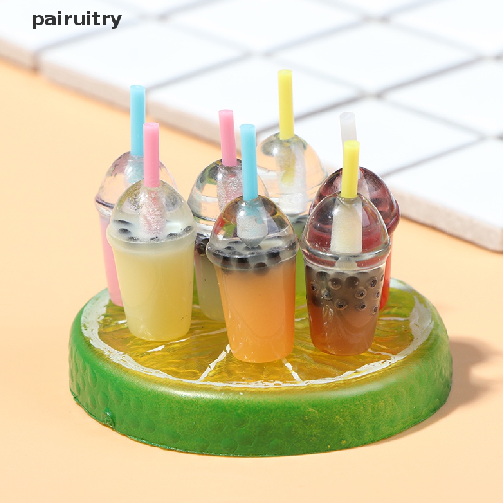 Prt 5Pcs Miniatur Gelas Pearl Milk Tea Aksesoris Dapur Rumah Boneka 1: 12 PRT