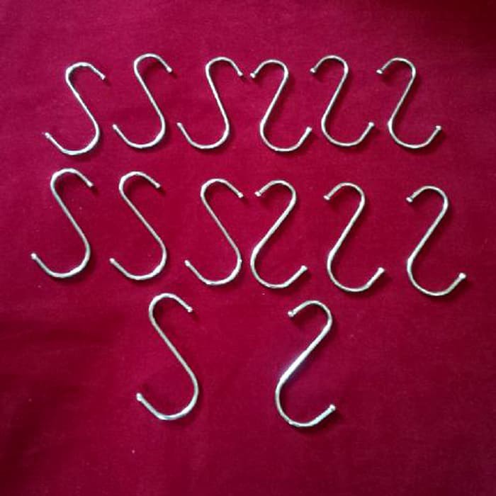 SATUAN hooks-inpolished-stainless-steel-metal gantungan serbaguna bentuk S di lemari, dapur, kamar mandi