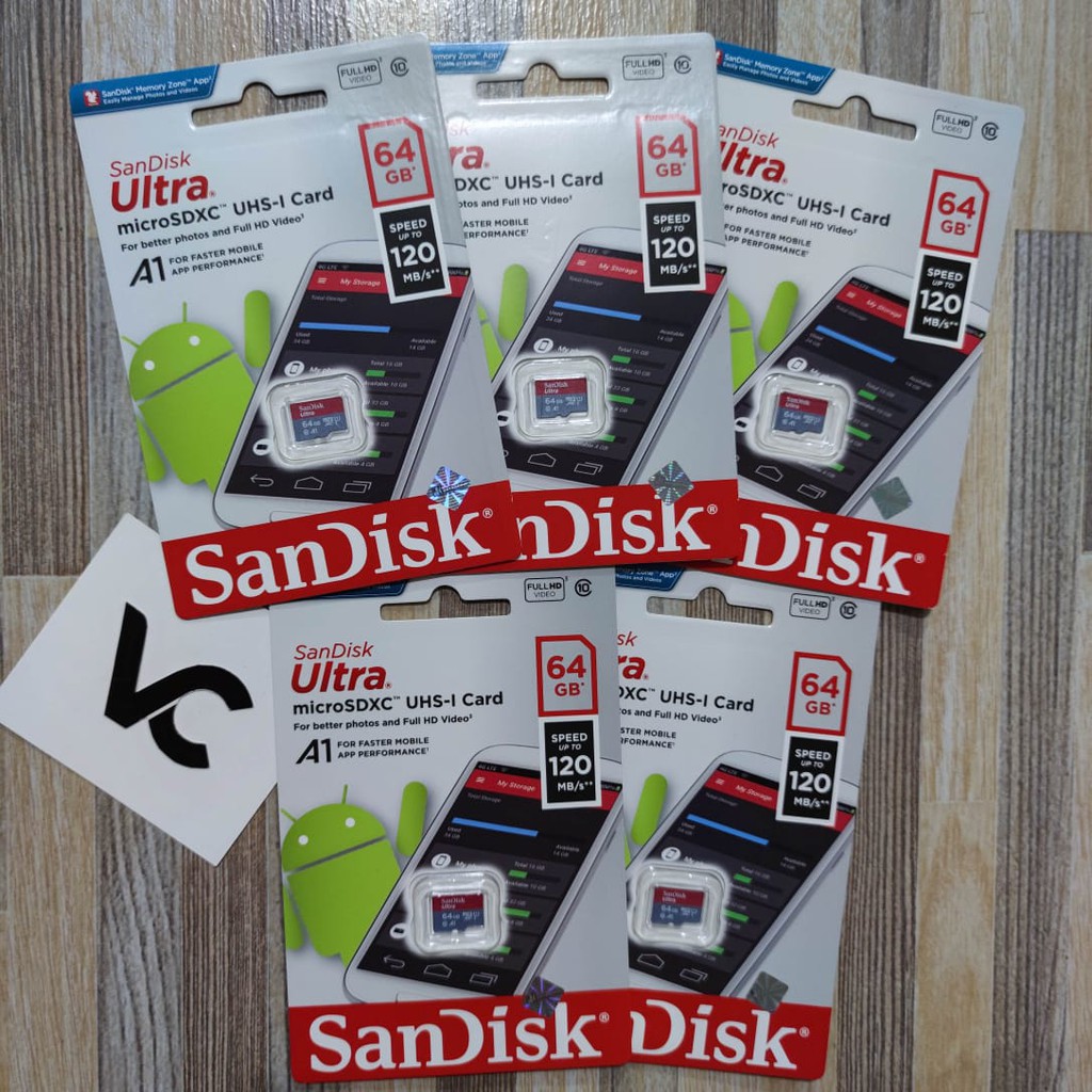 MicroSD SanDisk Ultra A1 16GB 32GB 64GB 128GB 256GB Memory Card 16 32 64 128 256 Class 10 Micro SD Kartu Memori SDHC SDXC