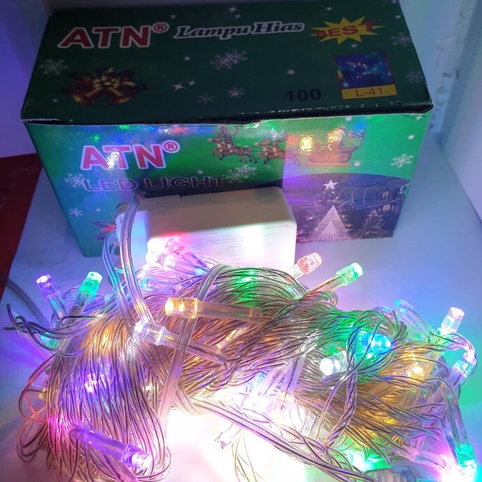 Lampu Hias Natal / 17 Agustusan Kabel Transparan ATN 100 LED 10 Meter