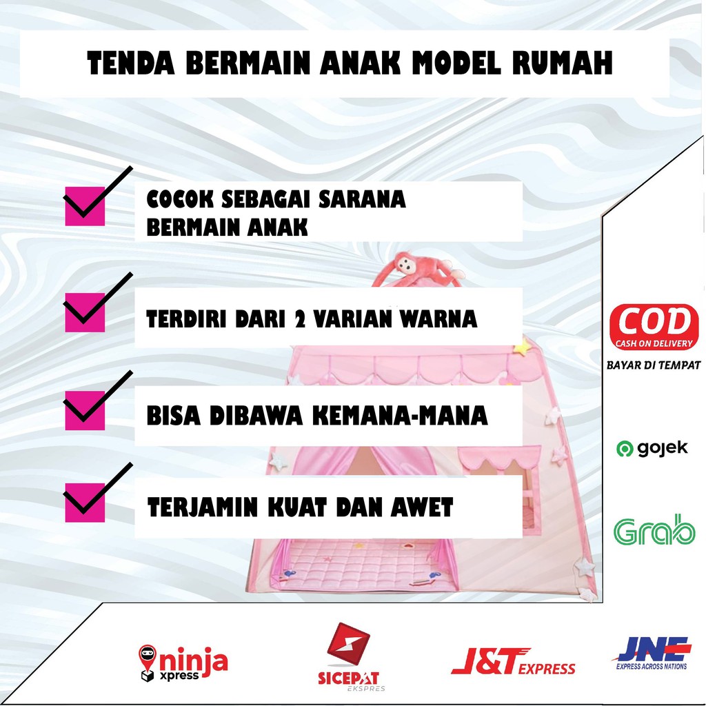 Tenda Castil Mainan Rumahan Anak Bermain Perempuan Laki Laki Murah Jumbo Besar Lipat Indoor TA9